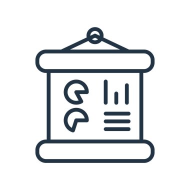 Beyaz arka plan üzerinde sunu şeffaf işareti izole sunu simge vektör