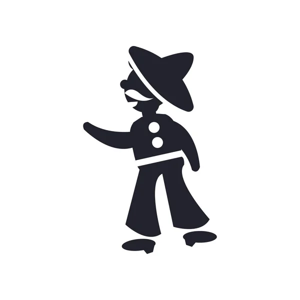 Hombre Mexicano Icono Vector Aislado Sobre Fondo Blanco Para Diseño — Vector de stock