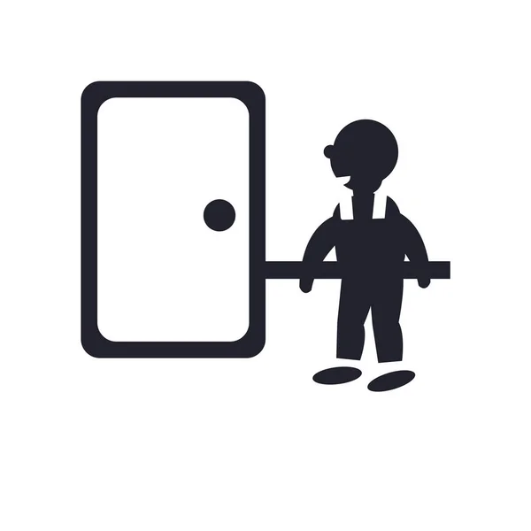 Hombre Golpeando Vector Icono Puerta Aislado Fondo Blanco Para Diseño — Vector de stock