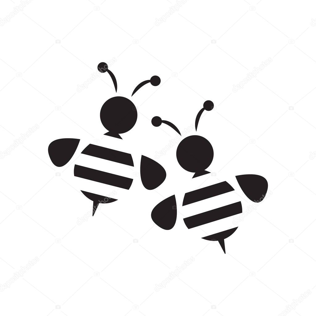 Bees icon vector isolated on white background for your web and mobile app design, Bees logo concept