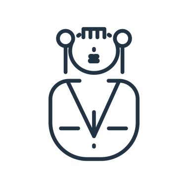 Beyaz arka plan üzerinde kız şeffaf işareti izole kız simge vektör