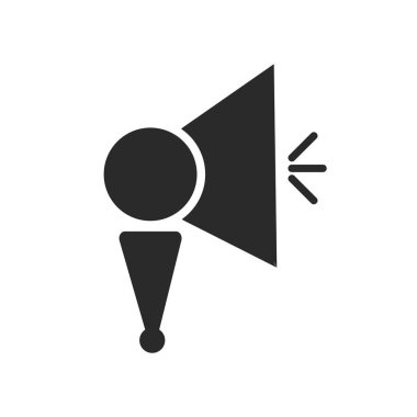 Web ve mobil uygulaması tasarım, megafon logo kavramı için beyaz arka plan üzerinde izole megafon simge vektör