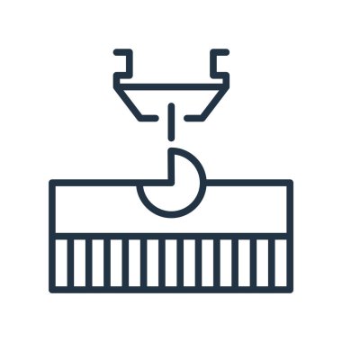 Beyaz arka plan üzerinde konteyner şeffaf işareti izole konteyner simge vektör