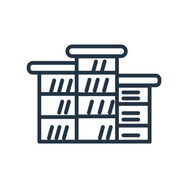 Beyaz arka plan üzerinde Kütüphane şeffaf işareti izole Kütüphane simge vektör