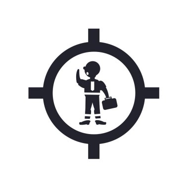 İşadamı bir top simgesi içinde vektör web ve mobil uygulaması tasarımı, işadamı bir top logo kavramı içinde izole üzerinde beyaz arka plan