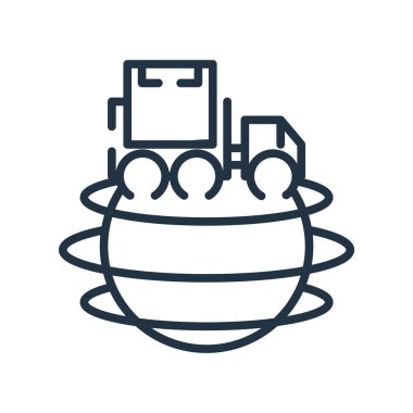 Beyaz arka plan üzerinde teslimat şeffaf işareti izole teslim simge vektör