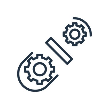 Beyaz arka plan üzerinde dişli şeffaf işareti izole dişli simge vektör