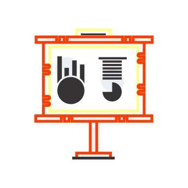 İş sunu simge vektör web ve mobil uygulaması tasarım, iş tanıtımı logo kavramı için izole üzerinde beyaz arka plan