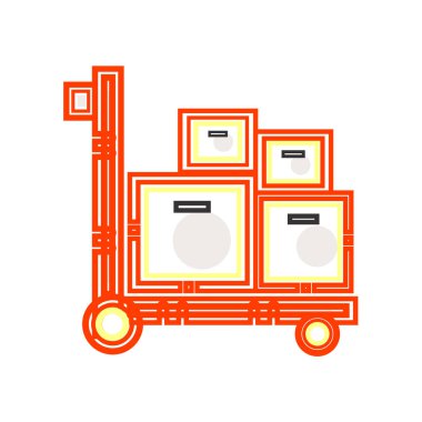 Ambalaj simge vektör web ve mobil uygulaması tasarım, paketleme logo kavramı için izole üzerinde beyaz arka plan