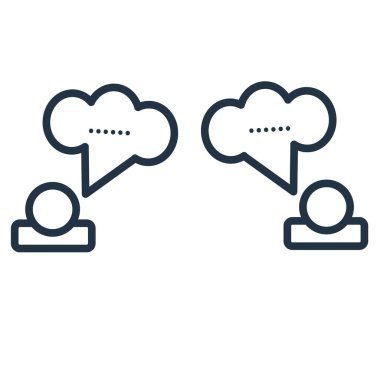 Beyaz arka plan üzerinde sohbet şeffaf işareti izole sohbet simge vektör