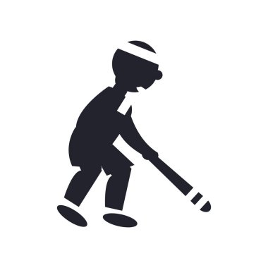 Beyzbol oyuncusu simge vektör web ve mobil uygulaması tasarımı, beyzbol oyuncusu logo kavramı üzerinde izole beyaz arka plan