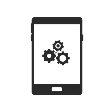 Web ve mobil uygulaması tasarımı, Smartphone logo kavramı için beyaz arka plan üzerinde izole Smartphone simge vektör