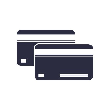 Kredi kartı simge vektör web ve mobil uygulaması tasarımı, kredi kartı logo kavramı üzerinde izole beyaz arka plan