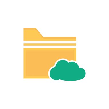 Web ve mobil uygulaması tasarımı, klasör logo kavramı için beyaz arka plan üzerinde izole klasör simge vektör