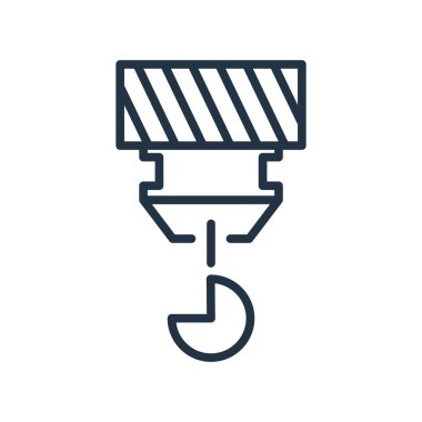 Beyaz arka plan üzerinde kanca şeffaf işareti izole kanca simge vektör