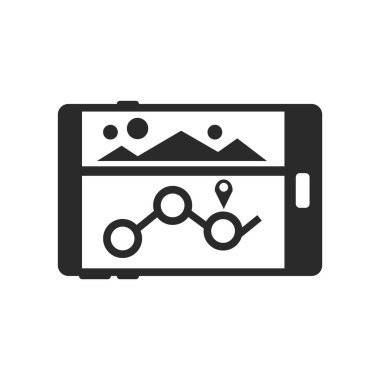 Web ve mobil uygulaması tasarımı, gezinti logo kavramı için beyaz arka plan üzerinde izole navigasyon simge vektör