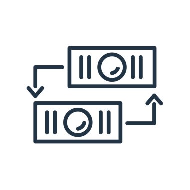 Beyaz arka plan üzerinde Exchange şeffaf işareti izole Exchange simge vektör