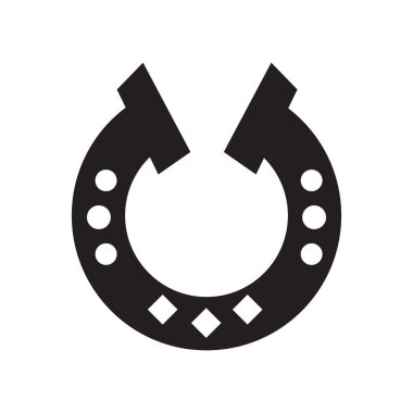 At nalı simge vektör web ve mobil uygulaması tasarımı, at nalı logo kavramı için izole üzerinde beyaz arka plan