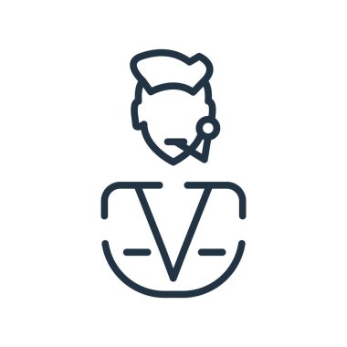 Beyaz arka plan üzerinde çagrı merkezi şeffaf izole çağrı merkezi simge vektör