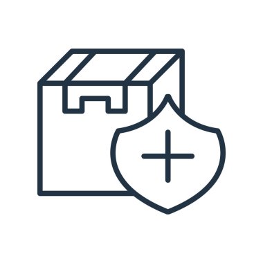 Beyaz arka plan üzerinde sigorta şeffaf işareti izole sigorta simge vektör