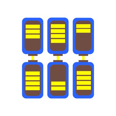 Web ve mobil uygulaması tasarımı, pil logo kavramı için beyaz arka plan üzerinde izole pil simgesi vektör