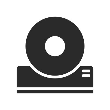 Kompakt disk simge vektör web ve mobil uygulaması tasarımı, kompakt disk logo kavramı üzerinde izole beyaz arka plan