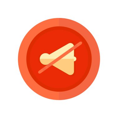 Sessiz simge vektör web ve mobil uygulaması tasarımı, sessiz logo kavramı için izole üzerinde beyaz arka plan