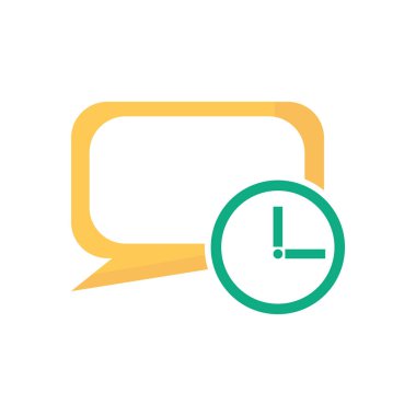 Konuşma balonu simgesinin üzerinde izole beyaz arka plan web ve mobil uygulaması tasarımı, konuşma balonu logosu kavramı için vektör