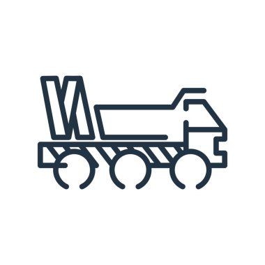 Beyaz arka plan üzerinde kamyon şeffaf işareti izole kamyon simge vektör