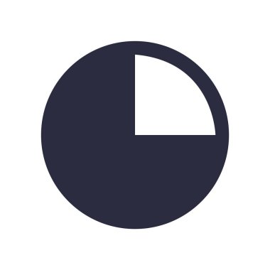 Pasta grafik simge vektör web ve mobil uygulaması tasarımı, pasta grafik logo kavramı üzerinde izole beyaz arka plan