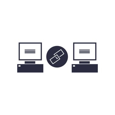 Web ve mobil uygulaması tasarım, Link logo kavramı için beyaz arka plan üzerinde izole bağlantı simge vektör