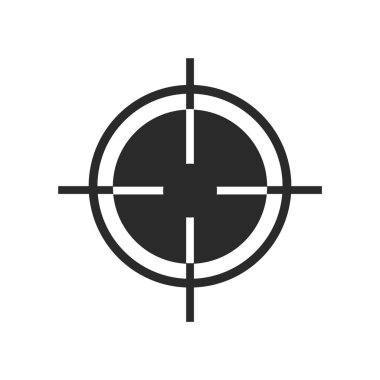 Hedef simgesini vektör web ve mobil uygulaması tasarımı, hedef logo kavramı için izole üzerinde beyaz arka plan