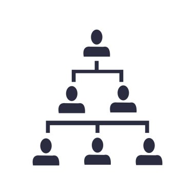 Hiyerarşik yapısı simge vektör web ve mobil uygulaması tasarımı, hiyerarşik yapısı logo kavramı için izole üzerinde beyaz arka plan