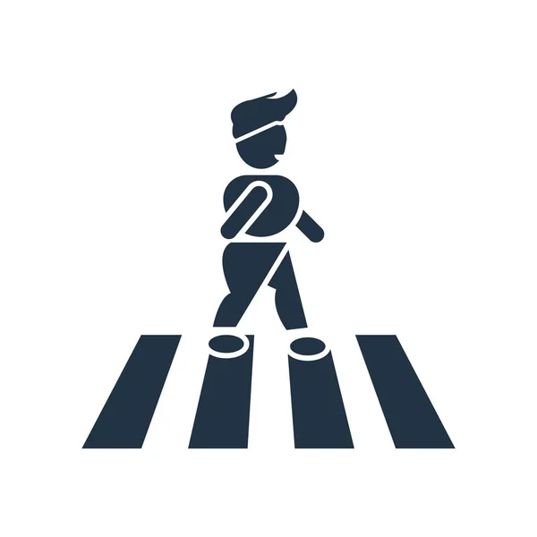 Crossing Street Icon Vector Isolated White Background Crossing Street Transparent — Stock Vector