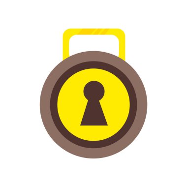 Web ve mobil uygulaması tasarım, kilitli logo kavramı için beyaz arka plan üzerinde izole kilitli simge vektör