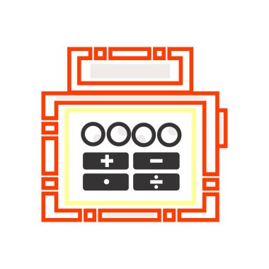 Hesaplama simge vektör web ve mobil uygulaması tasarımı, hesaplama logo kavramı için izole üzerinde beyaz arka plan