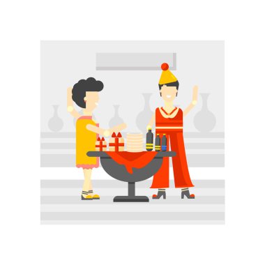 Parti simge vektör web ve mobil uygulaması tasarımı, parti logo kavramı için izole üzerinde beyaz arka plan