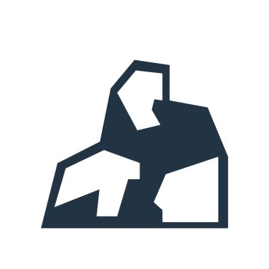 Beyaz arka plan üzerinde Rock şeffaf işareti izole rock simge vektör