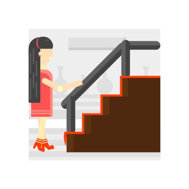 Web ve mobil uygulaması tasarımı, merdiven logo kavramı için beyaz arka plan üzerinde izole merdiven simge vektör