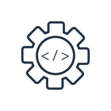 Beyaz arka plan üzerinde Web geliştirme şeffaf işareti izole web geliştirme simge vektör