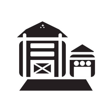 Çiftlik evi simge vektör web ve mobil uygulaması tasarımı, çiftlik evi logo kavramı için izole üzerinde beyaz arka plan