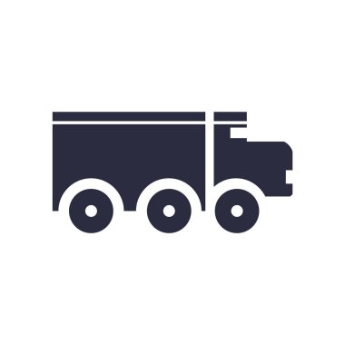 Teslimat kamyonu simge vektör web ve mobil uygulaması tasarımı, teslimat kamyonu logo kavramı için izole üzerinde beyaz arka plan