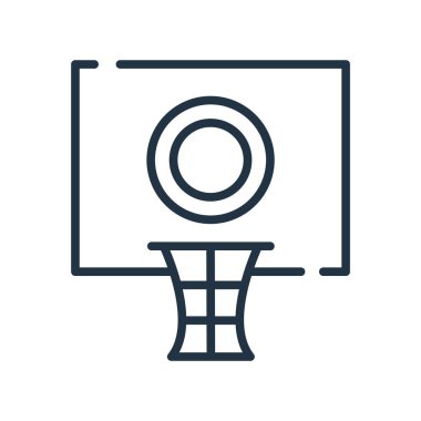 Beyaz arka plan üzerinde basketbol şeffaf işareti izole basketbol simge vektör