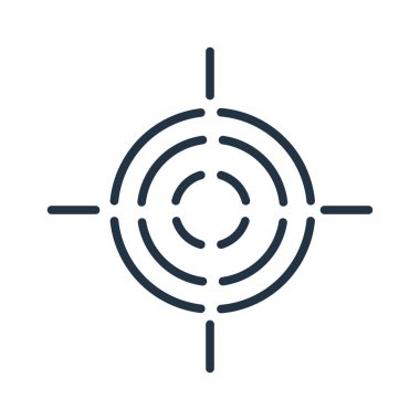 Beyaz arka plan üzerinde hedef şeffaf işareti izole hedef simge vektör