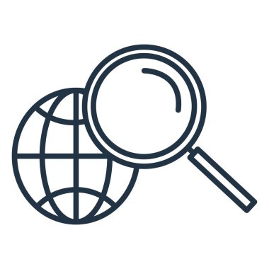 Beyaz arka plan üzerinde arama şeffaf işareti izole arama simge vektör