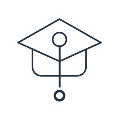 Beyaz arka plan üzerinde kolej şeffaf işareti izole kolej simge vektör