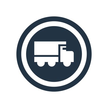 Beyaz arka plan üzerinde ağır vasıta şeffaf işareti izole ağır vasıta simge vektör