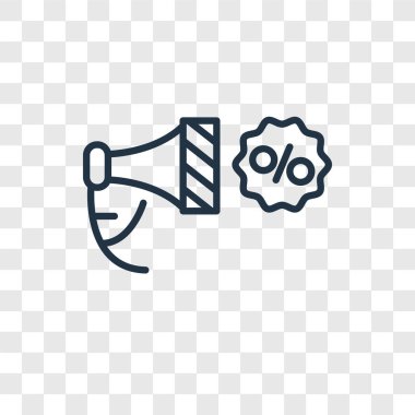 Saydam arka plan üzerinde duyuru logo tasarımı izole duyuru vektör simgesi