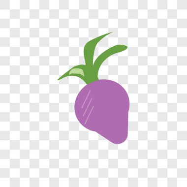 Saydam arka plan üzerinde turp logo tasarımı izole turp vektör simgesi