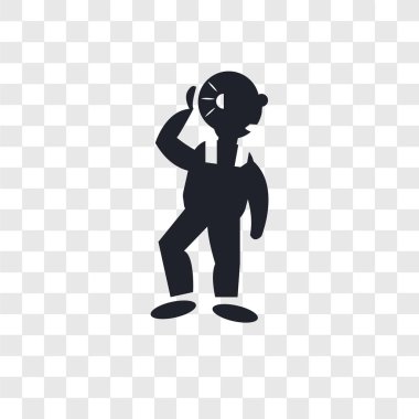 İzole adam işitme vektör simge şeffaf arka plan üzerinde adam 